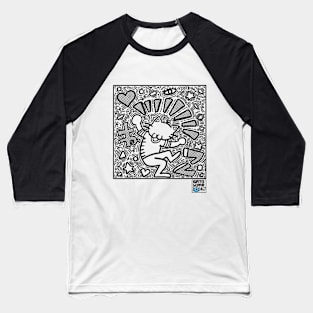 6AT0 Graffiti Mural Tee (Linework Only) Baseball T-Shirt